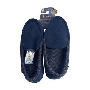 Isotoner Mens Advanced Memory‎ Foam Slippers M 8-9 Navy Indoor/Outdoor NWT